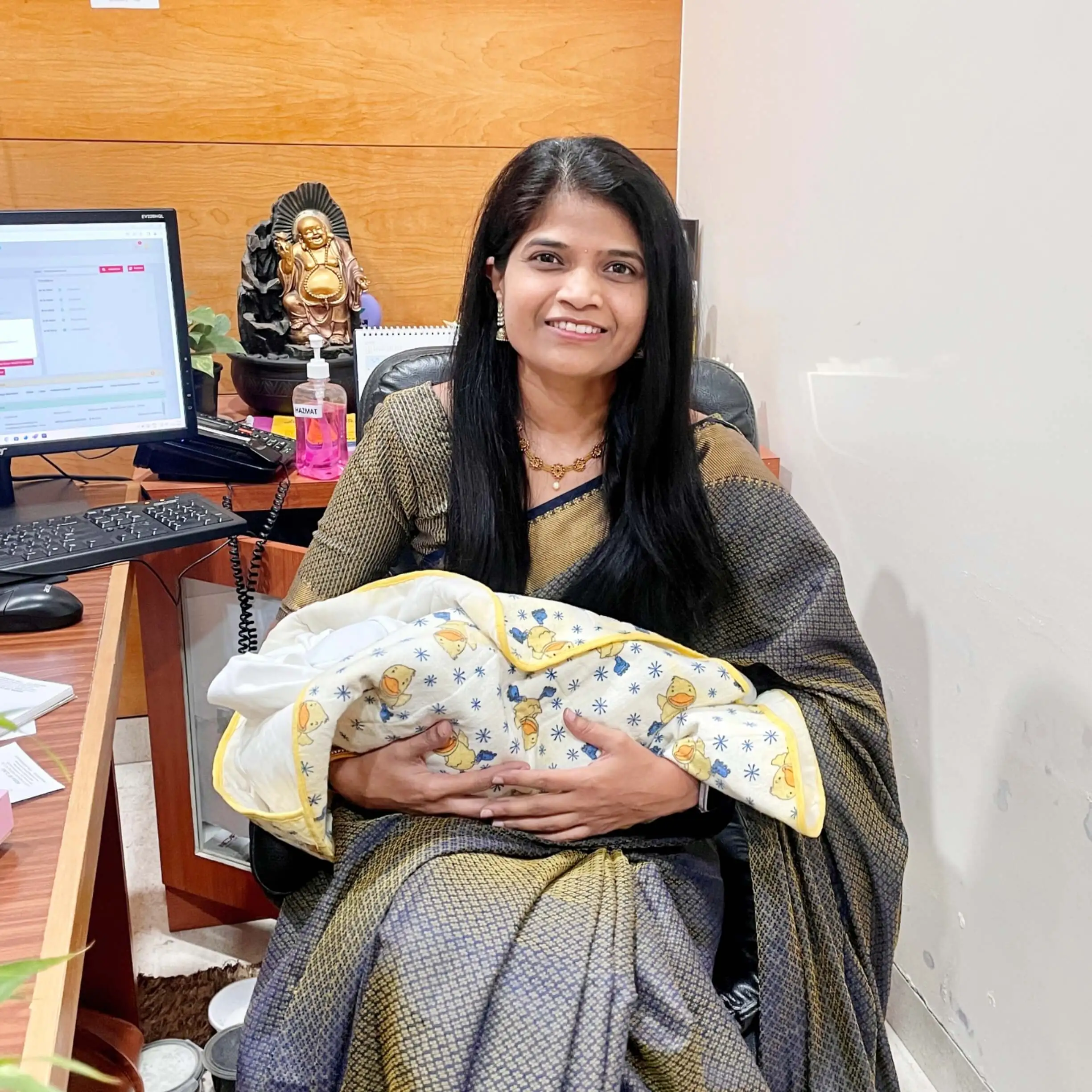 Happy mother and baby